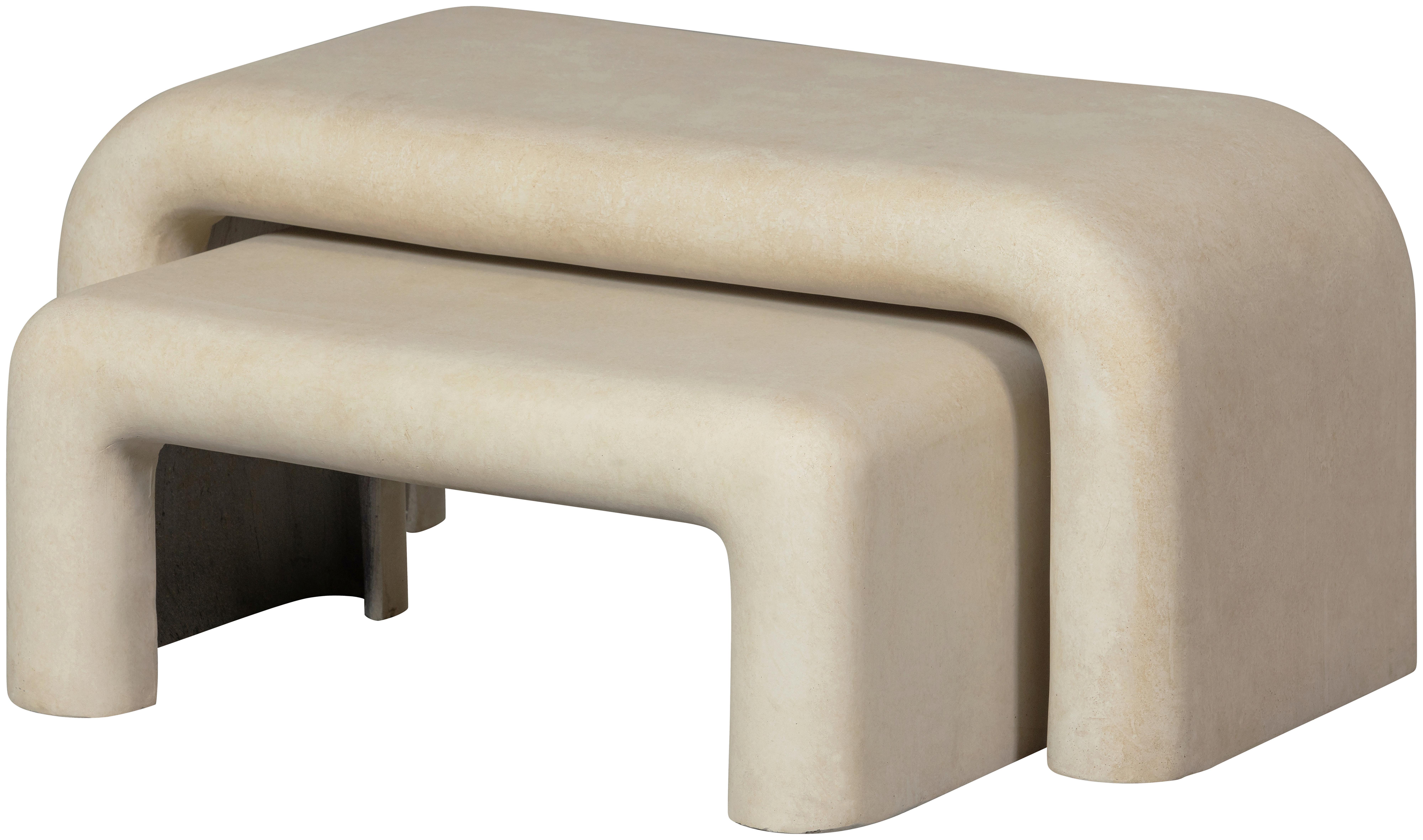 Couchtischset 2-teilig Naturfarben - Naturfarben, Design, Keramik (92/40/42cm) - Livetastic