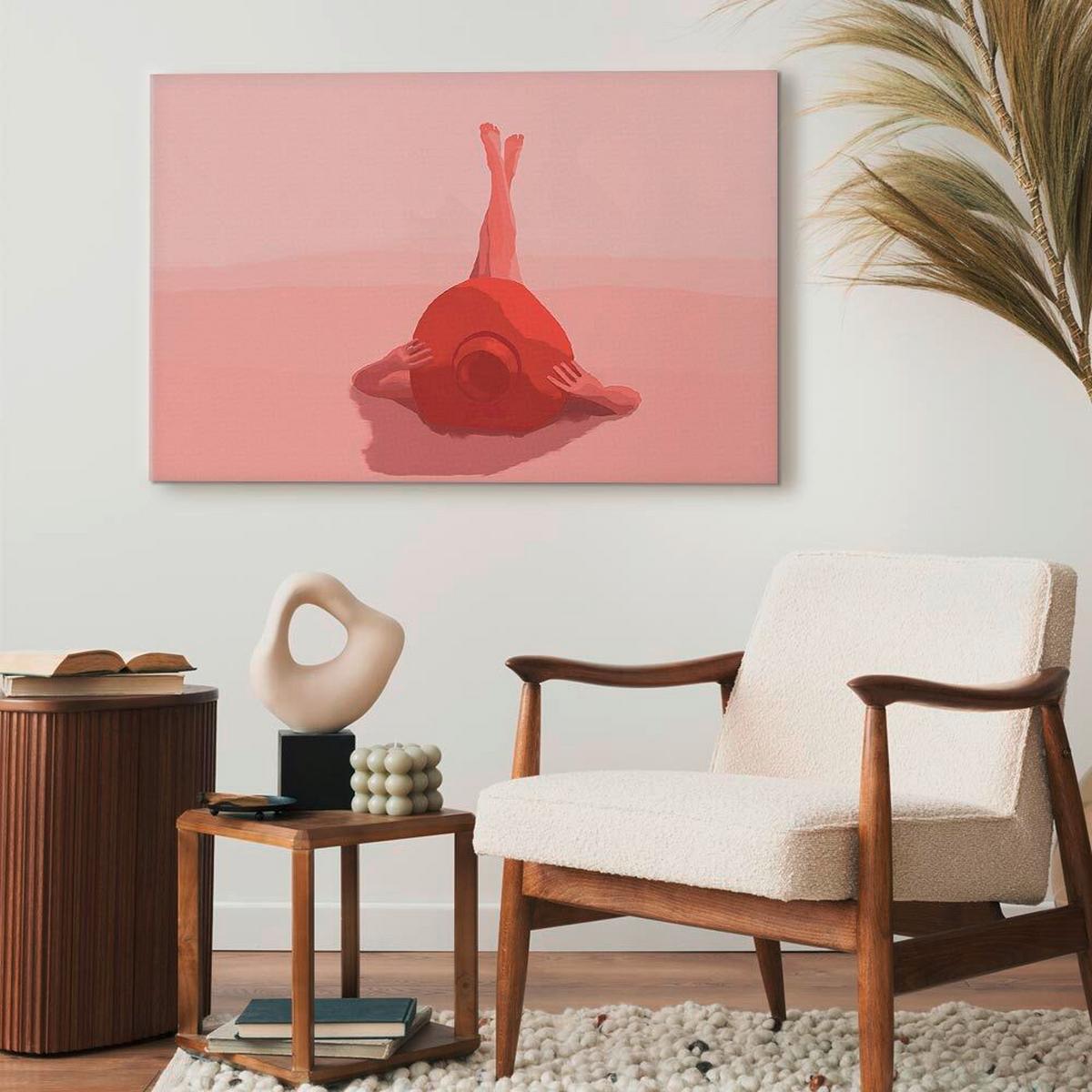 Leinwandbild Pink B: 90 Cm - Pink, Basics, Holz/Textil (90/60/1.2cm) - artgeist