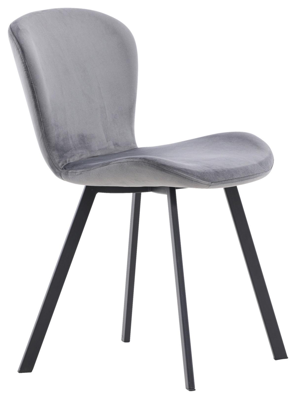 Stuhl-Set Lilja - Schwarz/Grau, Design, Textil/Metall (48/80/50cm) - Livetastic