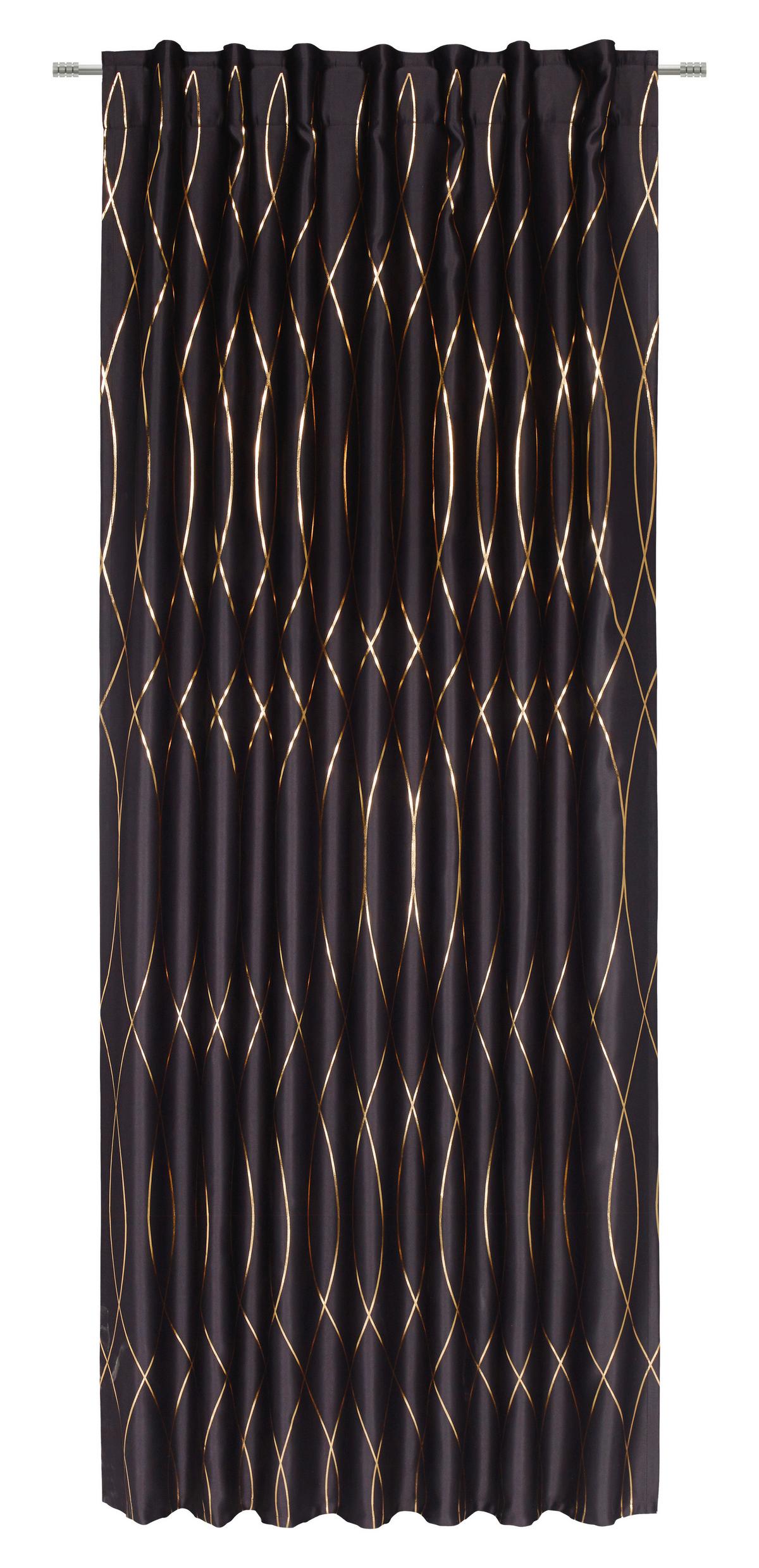 ZATEMŇOVACÍ ZÁVES Glamour, 140/245 cm - čierna/medená, Lifestyle, textil (140/245cm) - Mömax