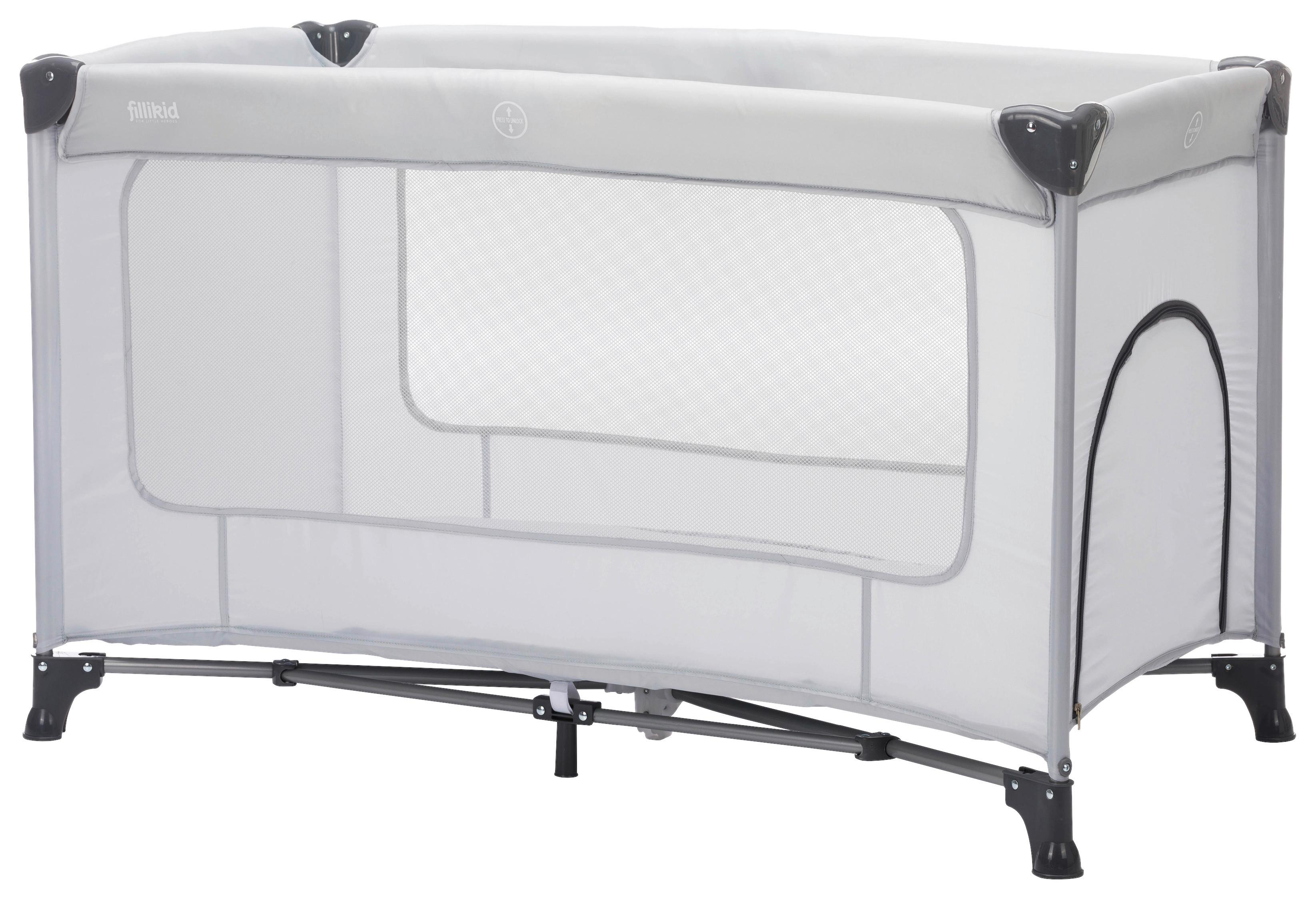 Reisebett Nizza - Hellgrau, LIFESTYLE, Textil/Metall (120/60cm) - Fillikid