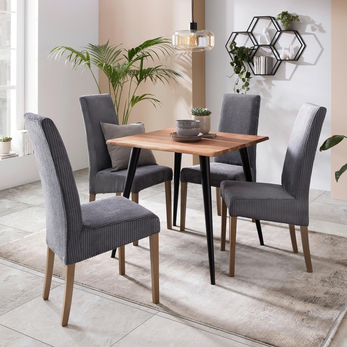 JEDÁLENSKÝ STÔL MAX 80 - čierna/farba akácie, Lifestyle, kov/drevo (80/76/80cm) - Zandiara