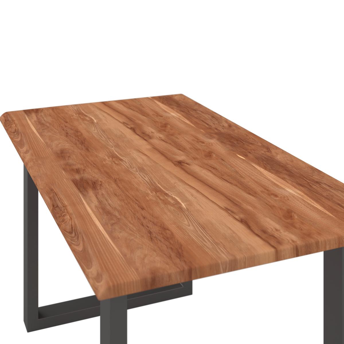 Jídelní stůl Malmo, 140x80cm - černá/barvy akácie, Moderní, kov/dřevo (140/80/76cm) - Bessagi Home
