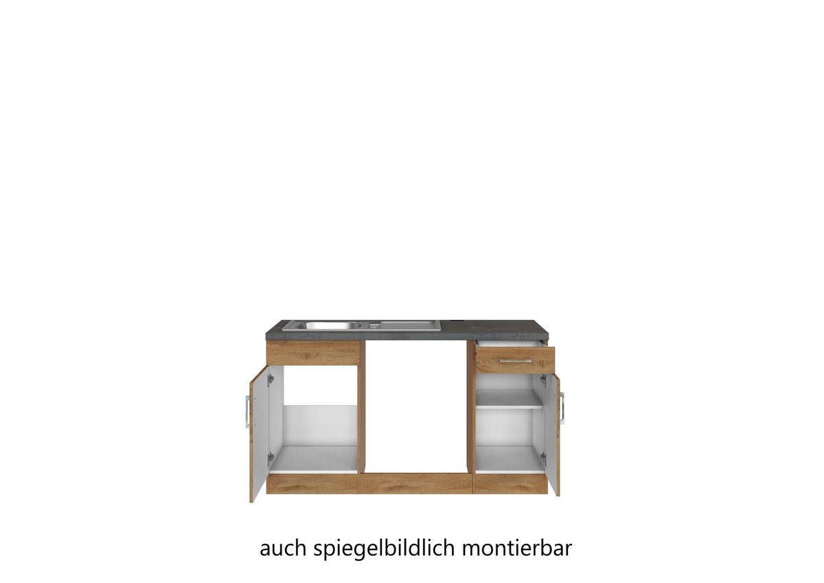 Eckküche Ohne Geräte 210x270 Cm Eichefarben - Eichefarben/Anthrazit, MODERN, Holzwerkstoff (210/270cm) - Held
