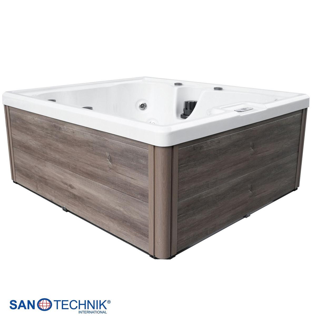 Whirlpool Parma, mit Abdeckung 180x160x76 cm - Grauweiß, KONVENTIONELL, Kunststoff (180/160/76cm) - Sanotechnik