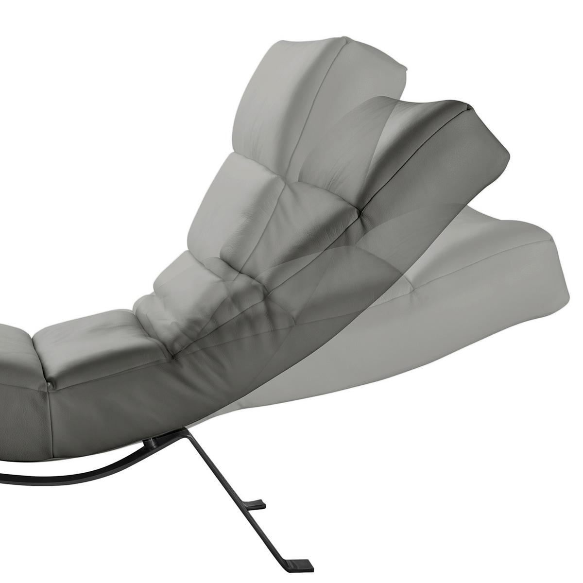 Relaxliege Swing Black Anthrazit B: 65 Cm - Anthrazit/Schwarz, Design, Leder (65/65-95/171cm) - Livetastic