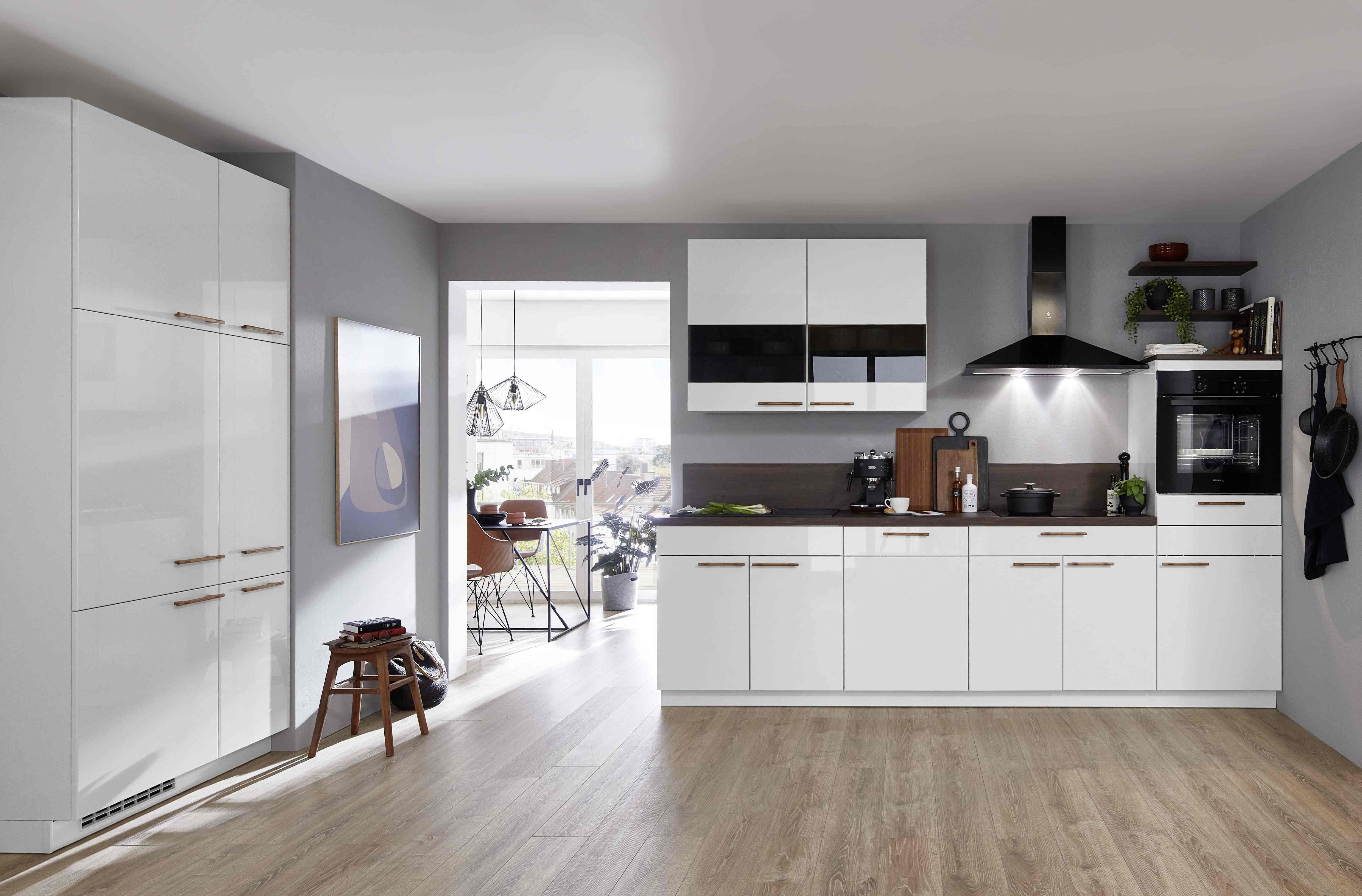 Einbauküche Weiß Hgl. Planbar In Weiß Hgl - Weiß Hochglanz, MODERN, Holzwerkstoff - Vertico