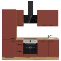 Küchenleerblock Easytouch High-Line, H2 Links - Eichefarben/Rot, MODERN, Holzwerkstoff (240cm) - Nobilia