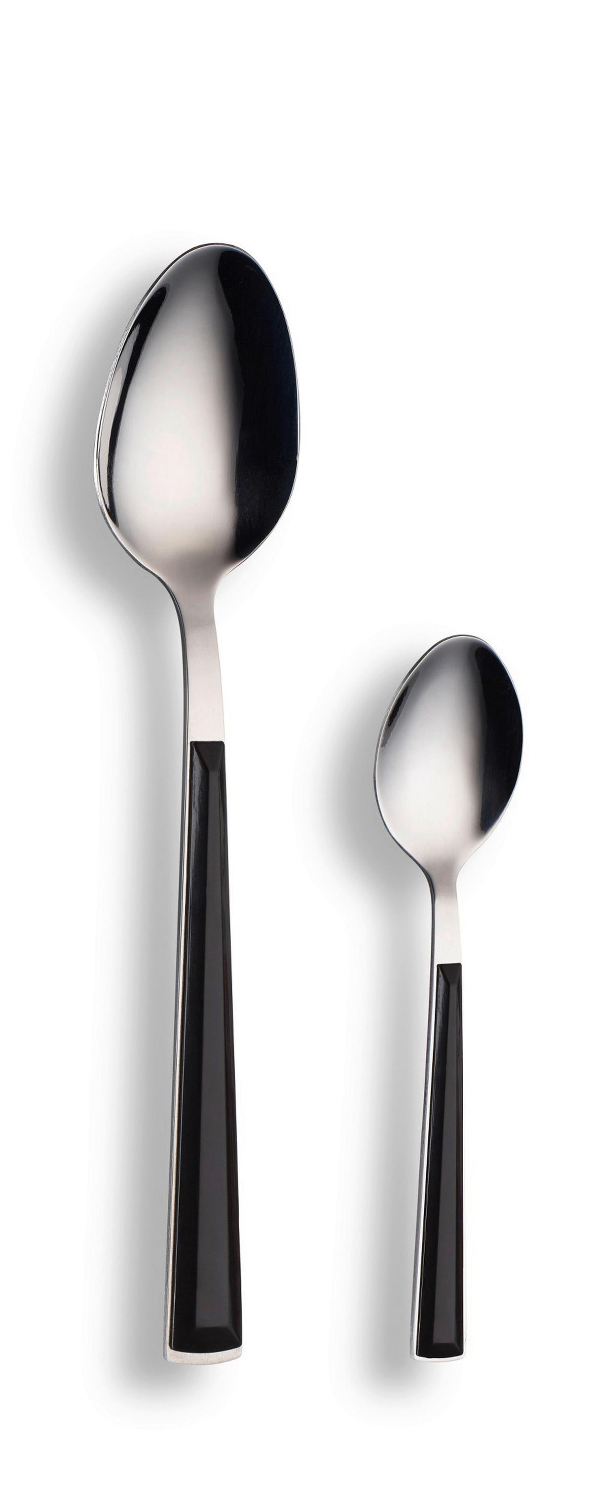 Besteckset 16-teilig Für 4 Personen - Silberfarben/Schwarz, Basics, Metall - Echtwerk