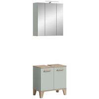 Badezimmer Star Hellgrün/Eiche Dekor B: 60cm - Eichefarben/Hellgrün, MODERN, Holzwerkstoff (60/184/34cm) - MID.YOU