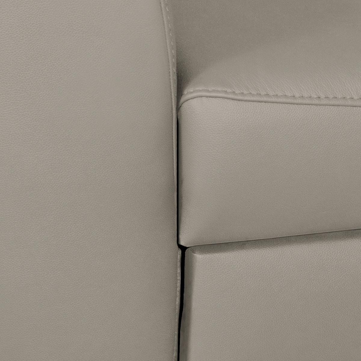 Ecksofa Santos Platinfarben S: 241 cm - Platinfarben/Chromfarben, Design, Leder/Textil (241/168cm) - Livetastic