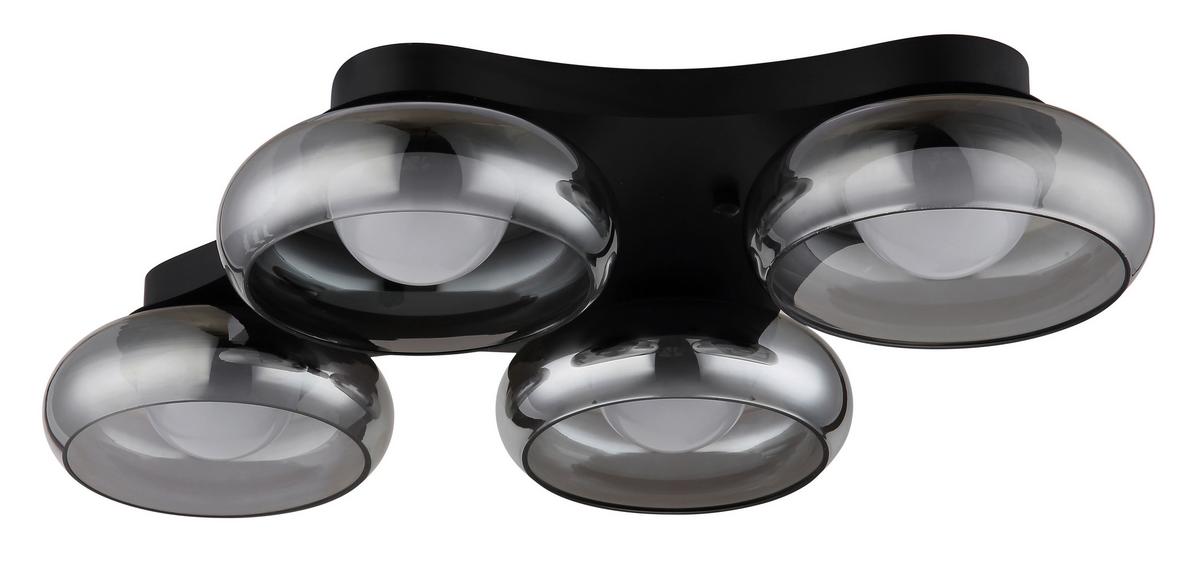 LED-Deckenleuchte Memory-Funktion - Schwarz/Weiß, Design, Glas/Kunststoff (65/46/10cm) - Globo