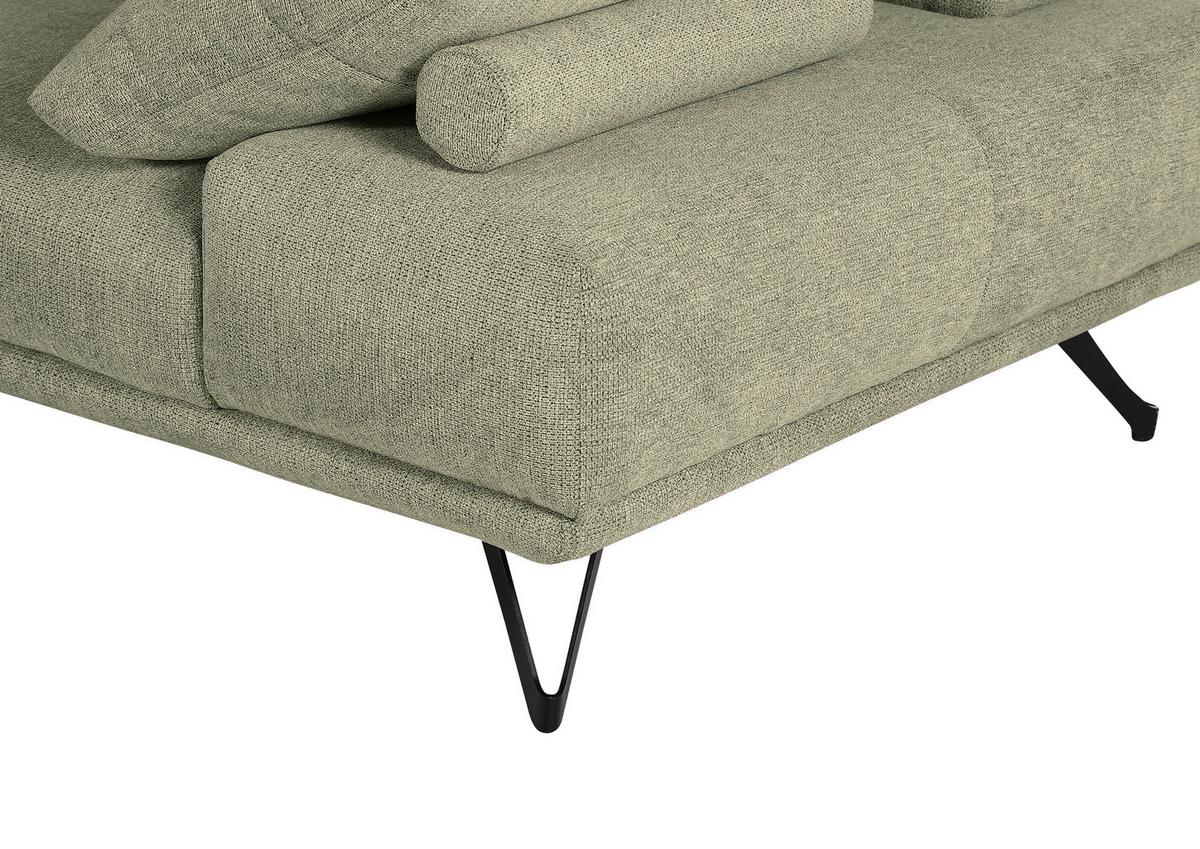 Ecksofa Bolzano - Schwarz/Grün, KONVENTIONELL, Textil (240/310cm) - MID.YOU