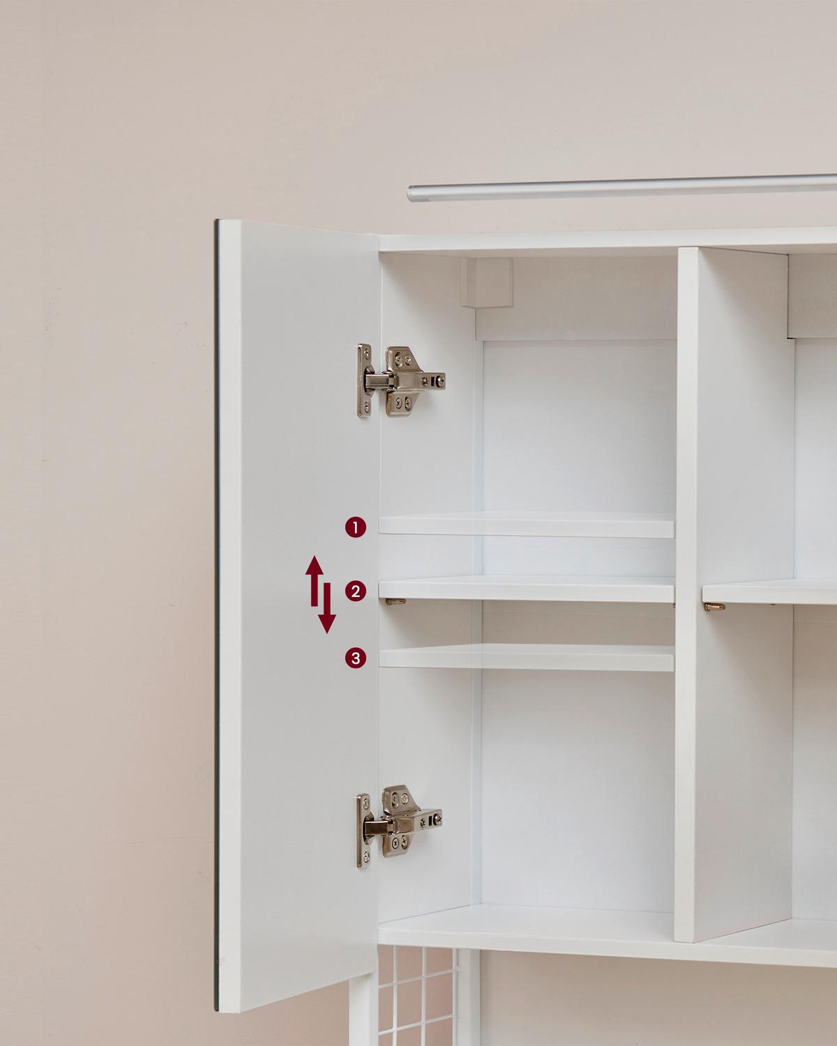 Spiegelschrank Bbk124w14 - Trend, Glas/Holzwerkstoff (70/70/14.5cm) - MID.YOU