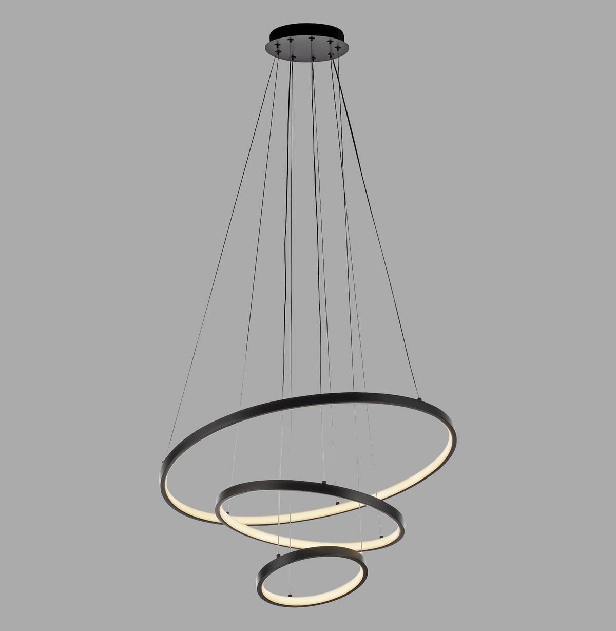 Led-pendelleuchte 15070-18 - Schwarz, Design, Kunststoff/Metall (60,5/60,5/150cm)