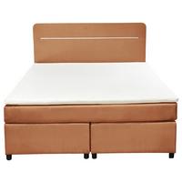 Boxbett Mit Topper 180x200 Cm Stream Beige - Beige/Schwarz, Basics, Holz/Textil (180/200cm) - Livetastic