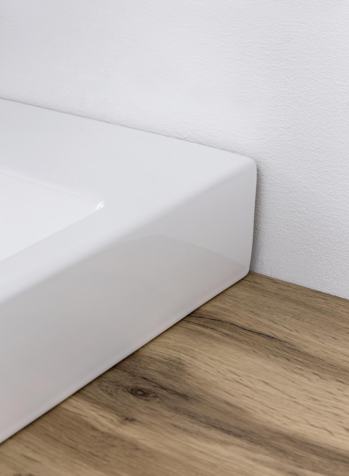 Waschbecken mit Unterschrank Pienza B: 100 cm Eiche Dekor - Eiche Wotan/Weiß, MODERN, Keramik/Holzwerkstoff (100cm) - Held