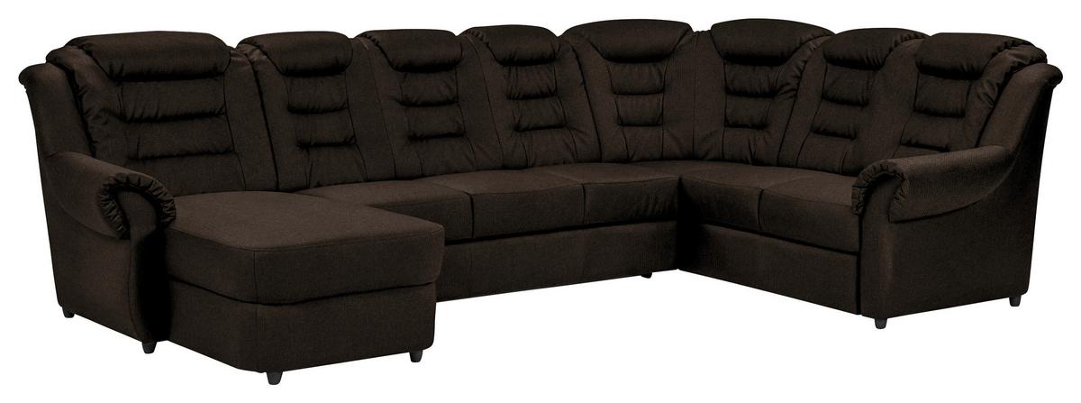 Wohnlandschaft Boston Braun Chenille - Schwarz/Braun, KONVENTIONELL, Textil (165/333/216cm) - Livetastic