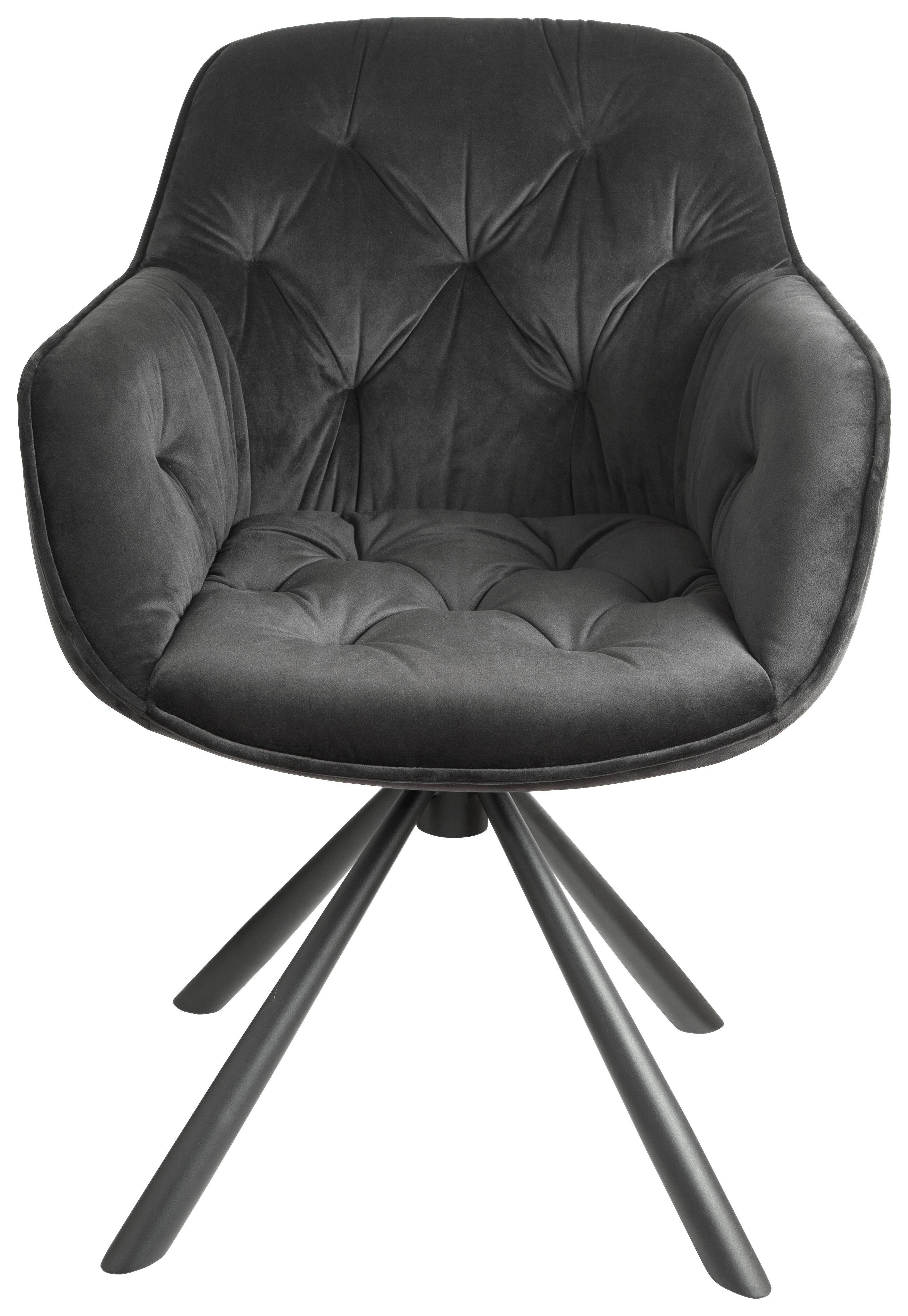 Židle Eileen Černá - černá, Lifestyle, kov/textil (63/86/66cm) - Premium Living
