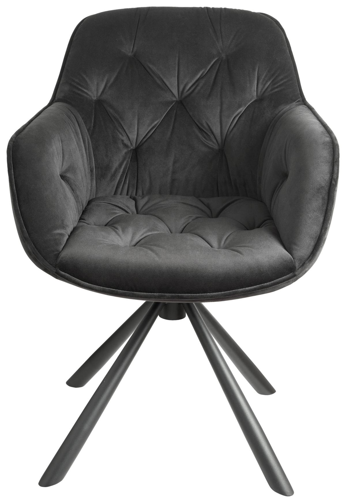 Židle EILEEN černá - černá, Lifestyle, kov/textil (68/86/64cm) - Premium Living