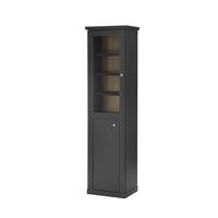 Vitrine Lincoln Schwarz/Eichefarben B: 55cm - Eichefarben/Schwarz, Design, Holzwerkstoff (55/200/39cm) - MID.YOU