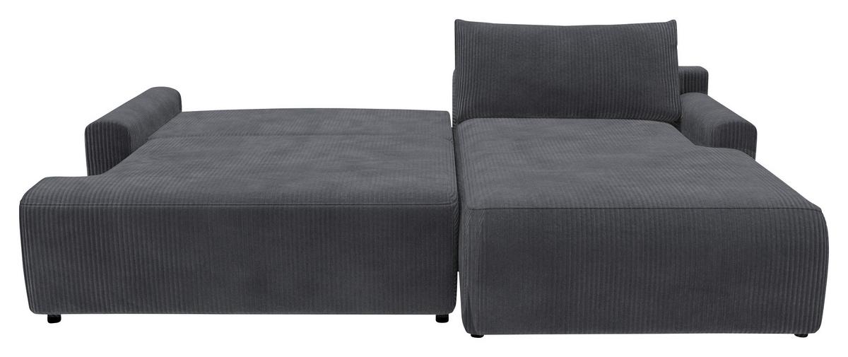 Eckschlafsofa Prag, Anthrazit S: 253x167 cm - Anthrazit/Schwarz, MODERN, Textil (253/167cm) - Trendmanufaktur