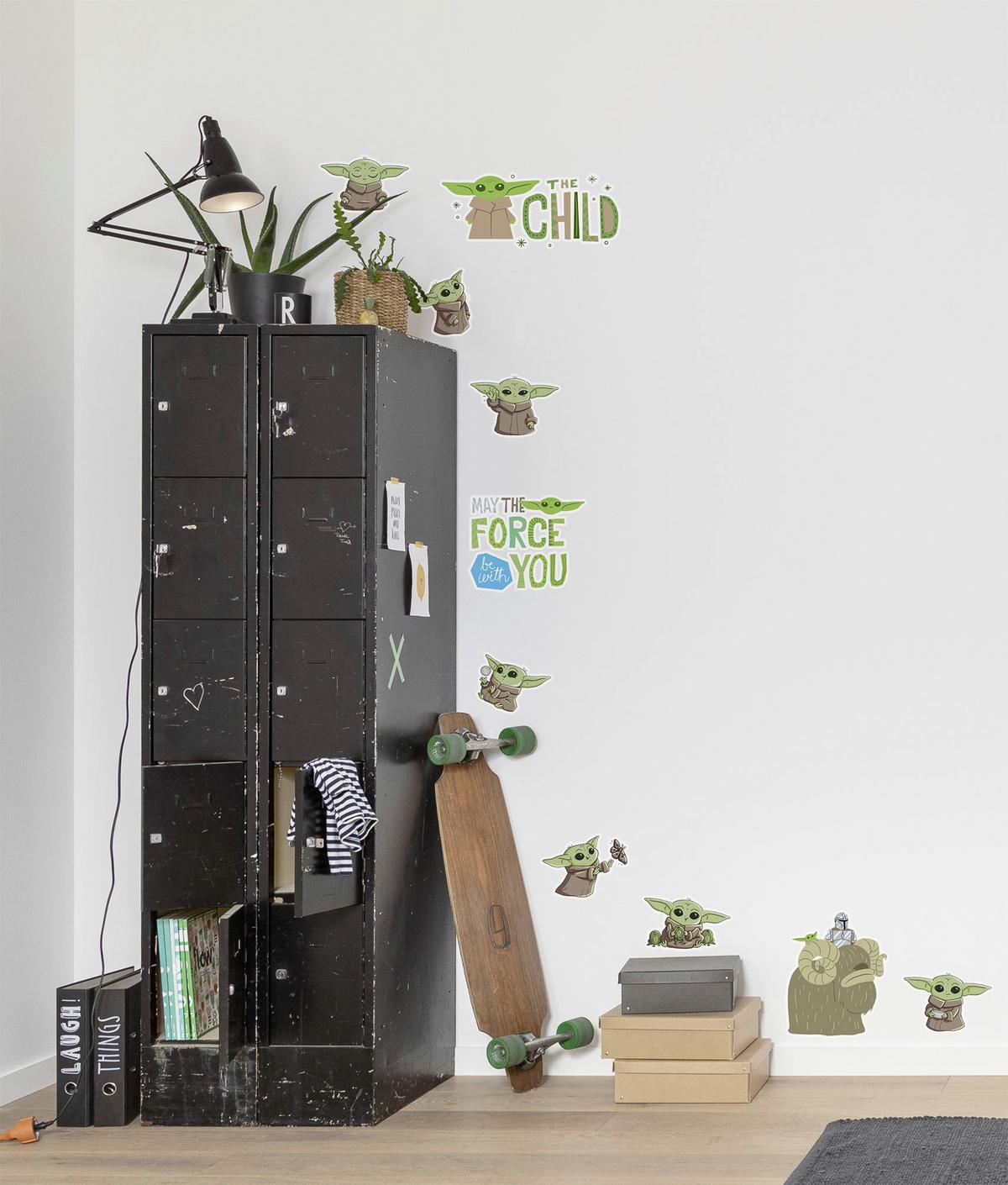 Wandtattoo Mandalorian Founding Grogu - Braun/Grün, Basics, Kunststoff (50/70cm) - Komar