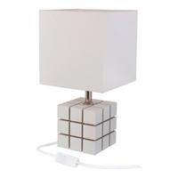 Tischleuchte 4113409 Rubi - Weiß - Weiß, Basics, Holz/Textil (16/16/30cm)