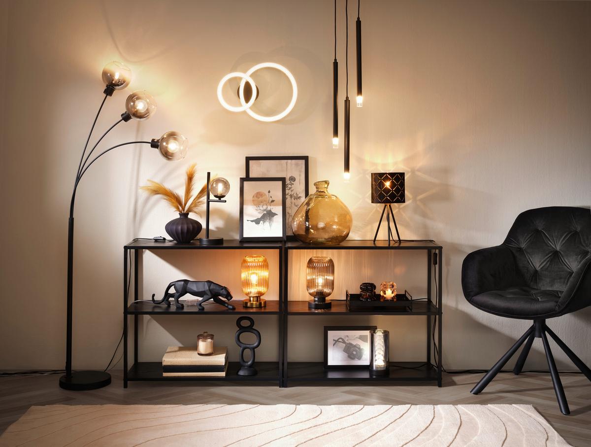 STOJACÍ LAMPA GITTI - černá, Moderní, kov/plast (63/160cm) - Mömax