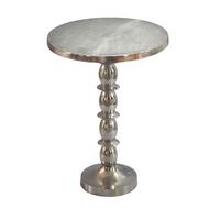 BEISTELLTISCH Silberfarben B: 40cm - Silberfarben, Design, Metall (40/40/56cm) - MID.YOU