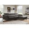 Ecksofa Berne Dunkelbraun S: 261x183 cm - Dunkelbraun/Schwarz, Design, Leder/Textil (261/183cm) - Livetastic