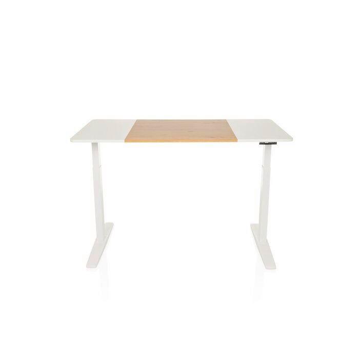 Schreibtisch Weiß/Eichefarben B: 140 cm - Eichefarben/Weiß, MODERN, Holzwerkstoff/Metall (140/70/73 - 118cm) - MID.YOU