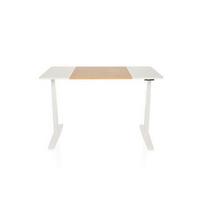 Schreibtisch Weiß/Eichefarben B: 140 cm - Eichefarben/Weiß, MODERN, Holzwerkstoff/Metall (140/70/73 - 118cm) - MID.YOU