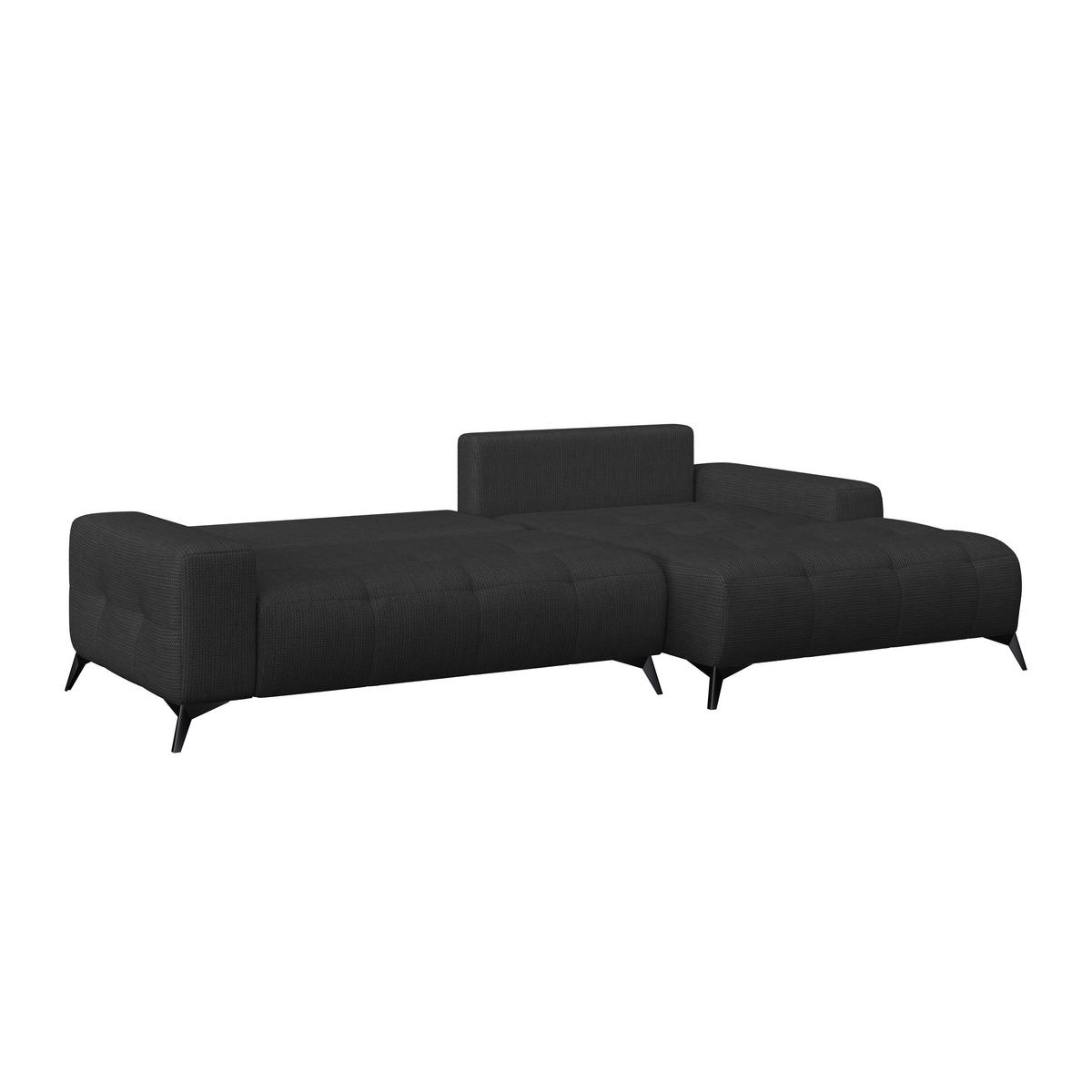 Ecksofa Mauro Schwarz, mit Schlaffunktion - Schwarz, Trend, Textil (290/175cm) - Luca Bessoni