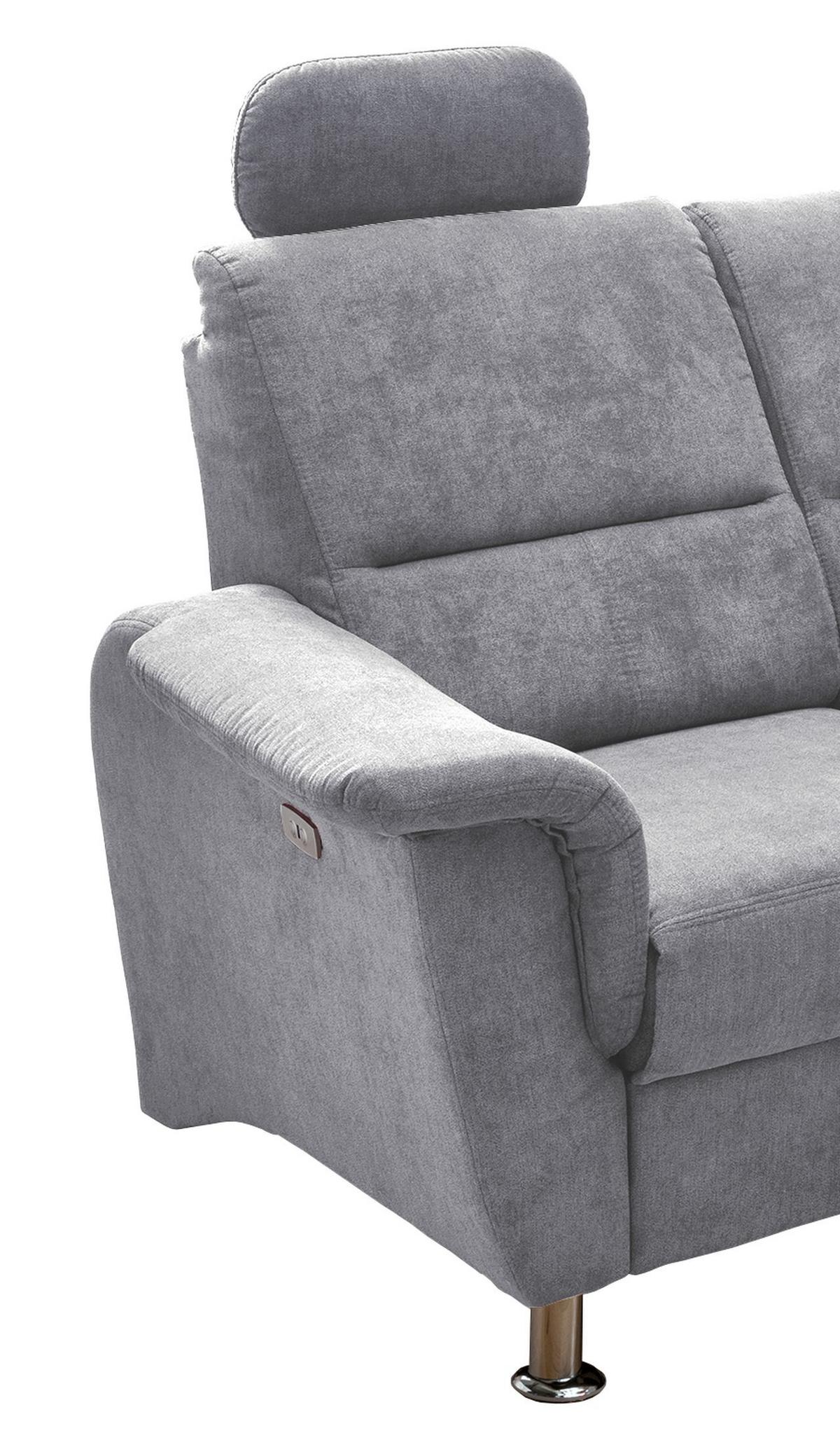 Ecksofa Parole Grau S: 231/184 cm - Chromfarben/Grau, KONVENTIONELL, Textil (231/184cm) - Livetastic