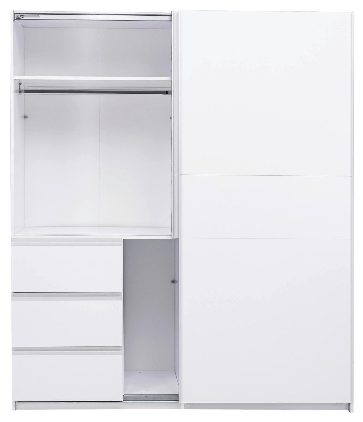 SCHIEBETÜRENSCHRANK Wilma Weiß B: 175cm - Weiß, MODERN, Holzwerkstoff (175/210/61,5cm) - P & B