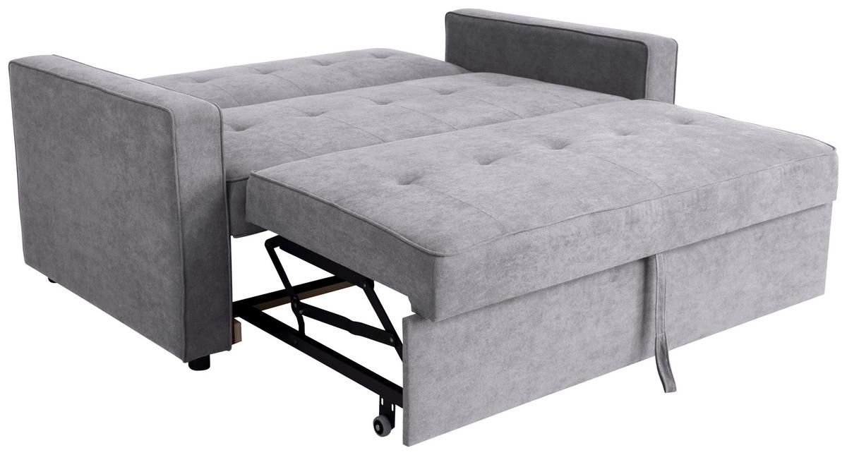 Třímístná pohovka HAZE, světle šedá - světle šedá, Trend, textil (162/90/89cm)