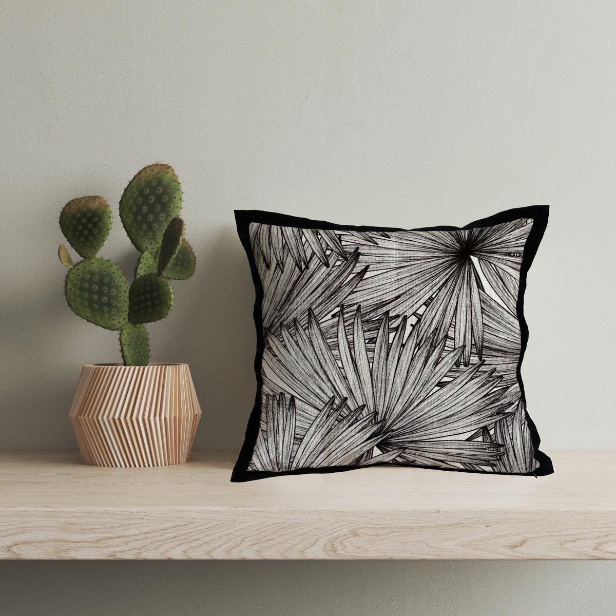 Zierkissen Odette - Schwarz/Weiß, ROMANTIK / LANDHAUS, Textil (45/45cm) - James Wood