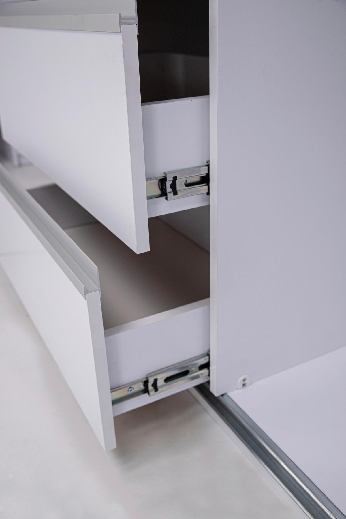 SCHIEBETÜRENSCHRANK Wilma Weiß B: 175cm - Weiß, MODERN, Holzwerkstoff (175/210/61,5cm) - P & B