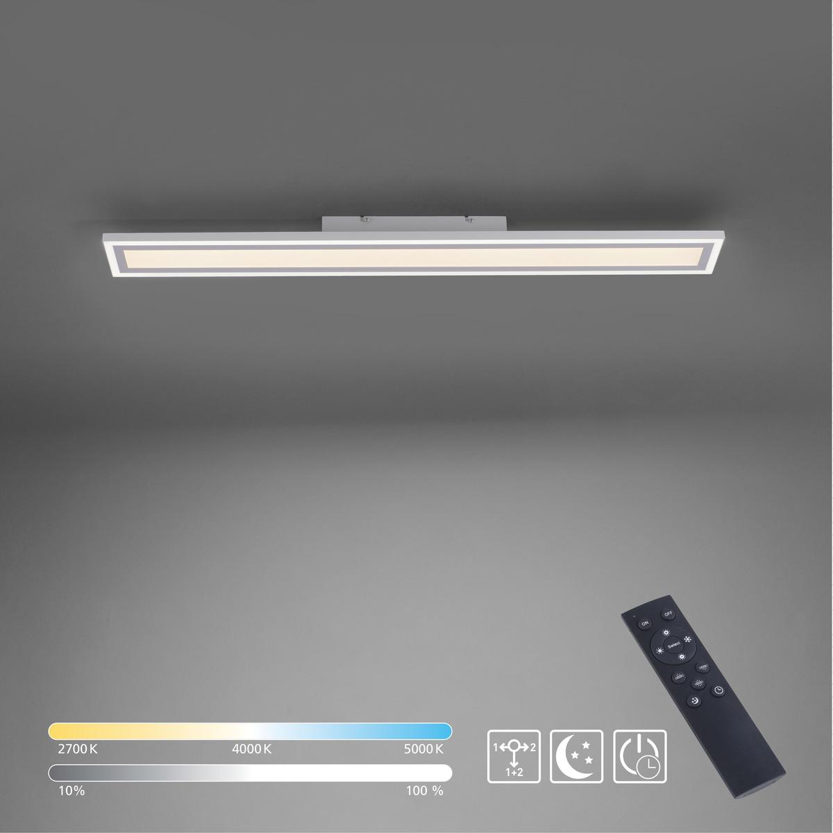 LED-Deckenleuchte Edging L: 100 cm dimmbar mit Schalter - Weiß, Basics, Kunststoff/Metall (100/11,8/6cm)