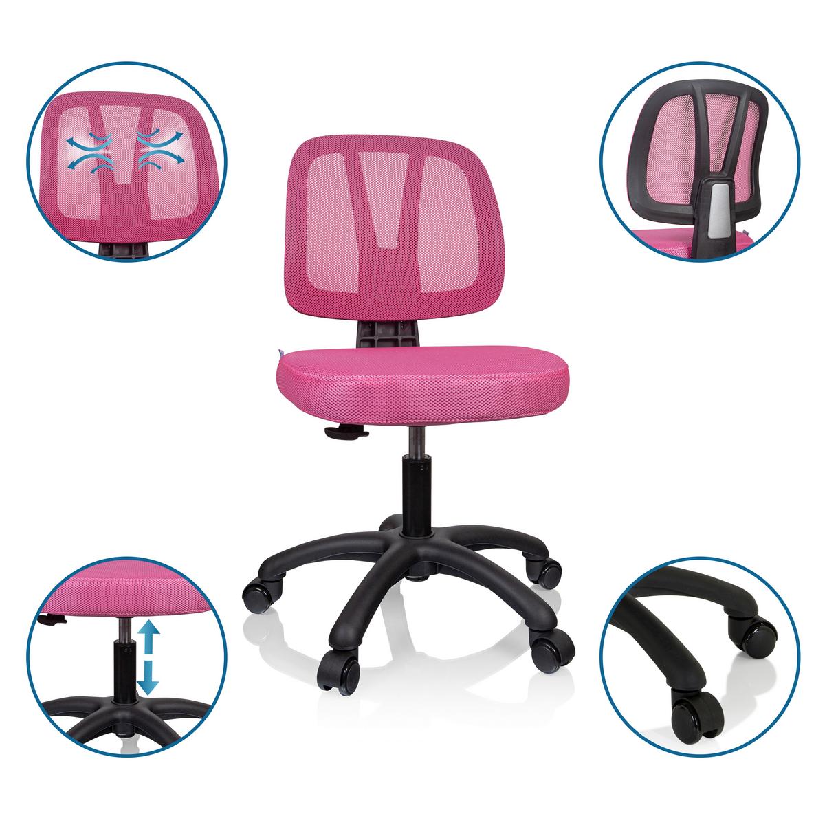 Jugenddrehstuhl Kid Yu Rosa Bis 80 Kg - Rosa, Basics, Kunststoff/Textil (46/84/51cm) - MID.YOU