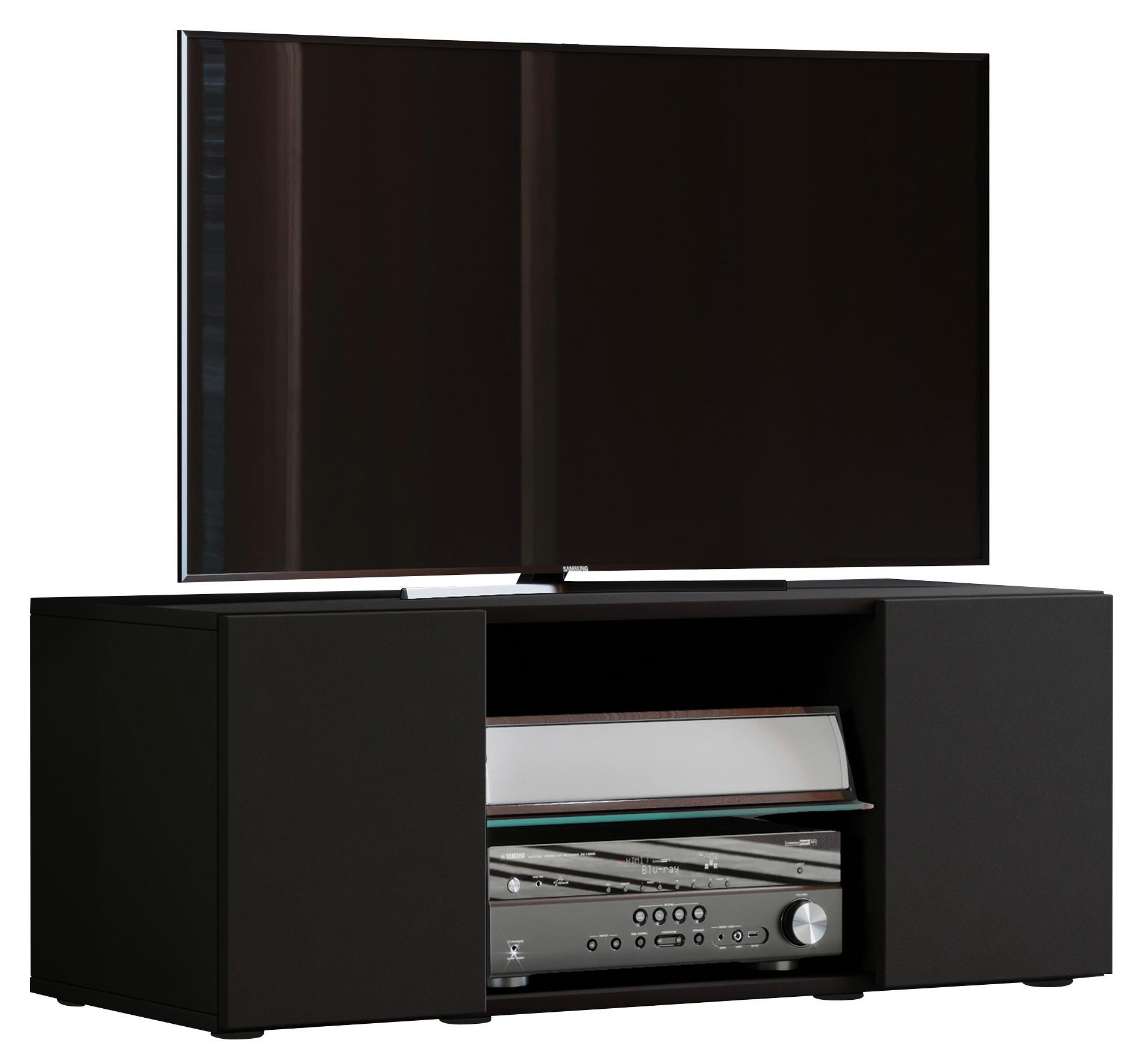 TV - skříňka Lowina š: 95 cm černá - černá, Konvenční, kompozitní dřevo/plast (95/37,8/40,3cm) - MID.YOU