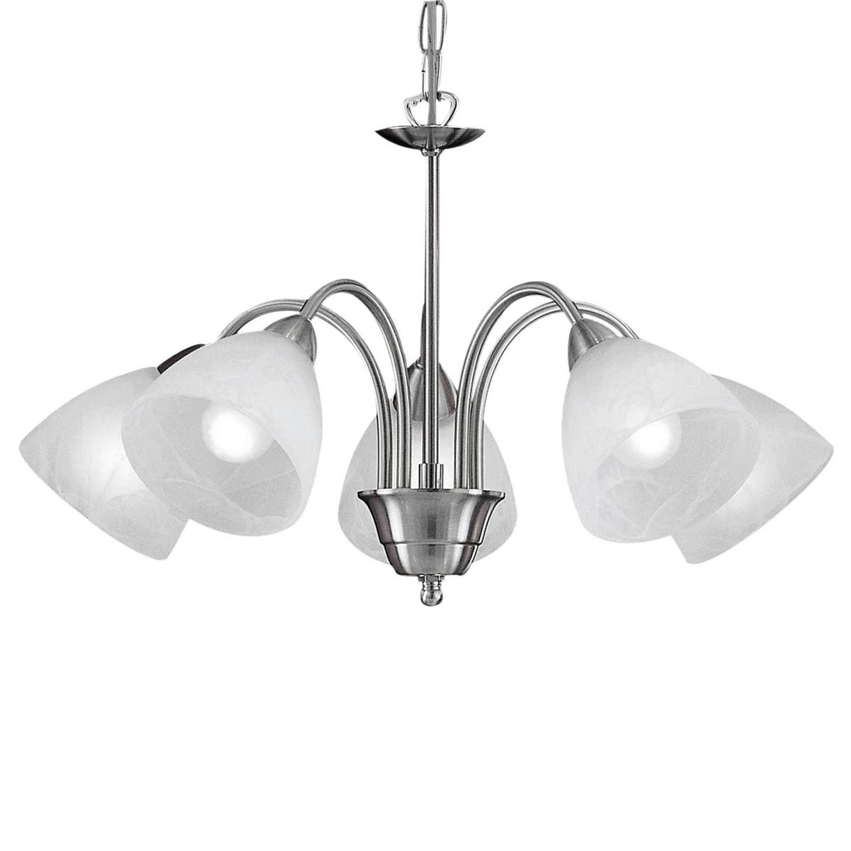 Hängeleuchte 13311_pasto - Alabasterfarben/Nickelfarben, KONVENTIONELL, Glas/Metall (52/110cm) - Eglo