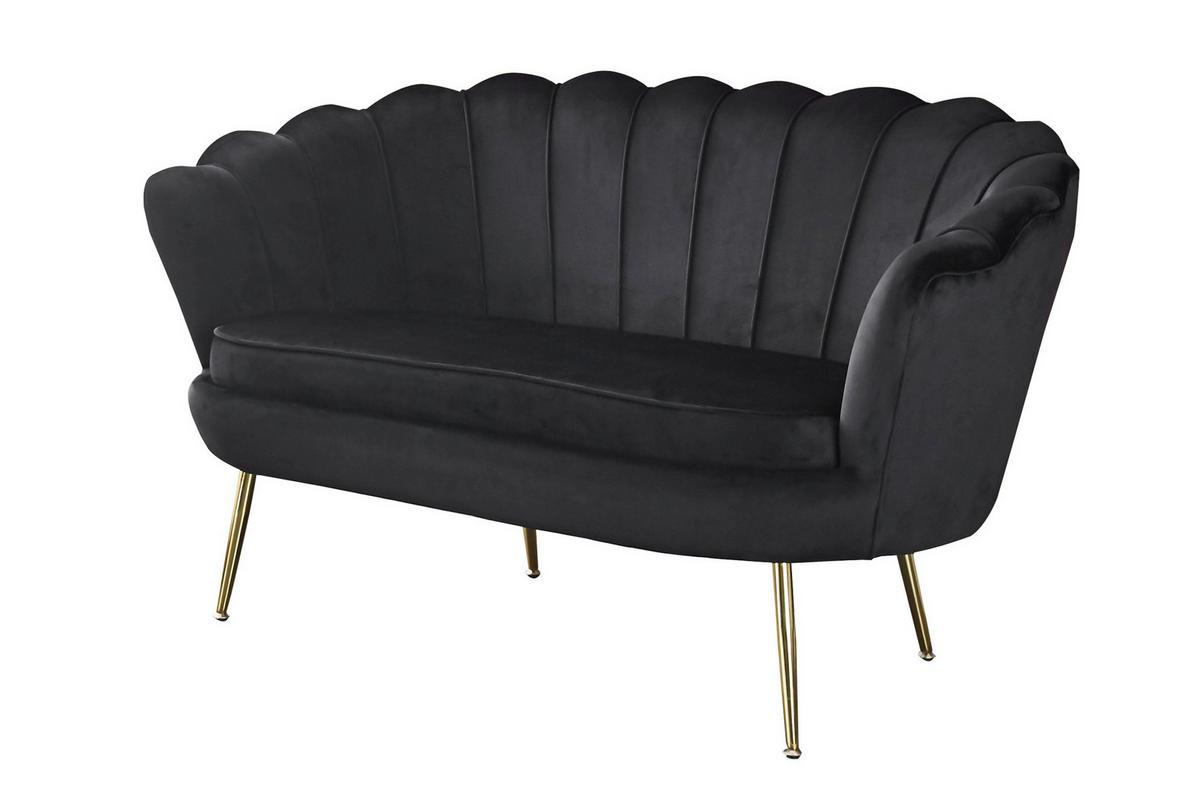 2-sitzer-sofa Schwarz B: 136 Cm - Goldfarben/Schwarz, MODERN, Textil (136/78/77cm) - Livetastic