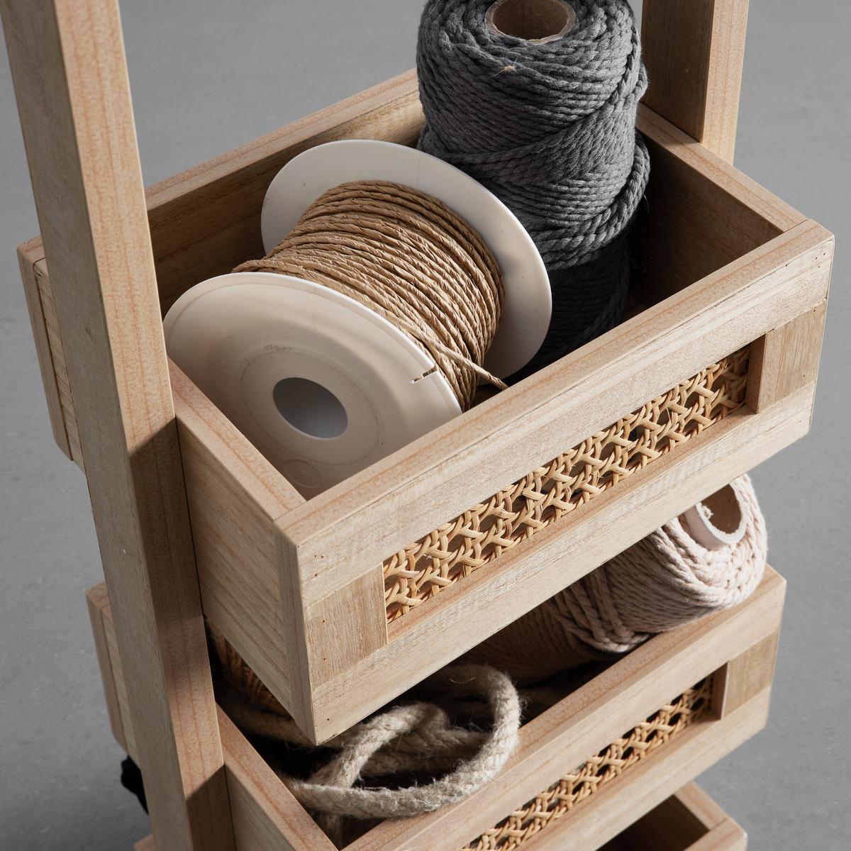 Regál DENIS - prírodná farba, Modern, drevo/kompozitné drevo (26,5/70,5/18cm) - Bessagi Home