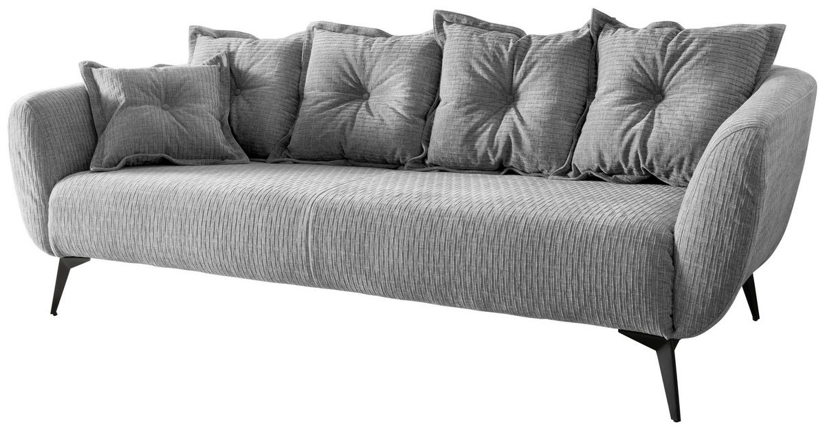 3-Sitzer-Sofa Baggio Grau B: 236 cm - Schwarz/Grau, MODERN, Textil (236/94/103cm) - Livetastic