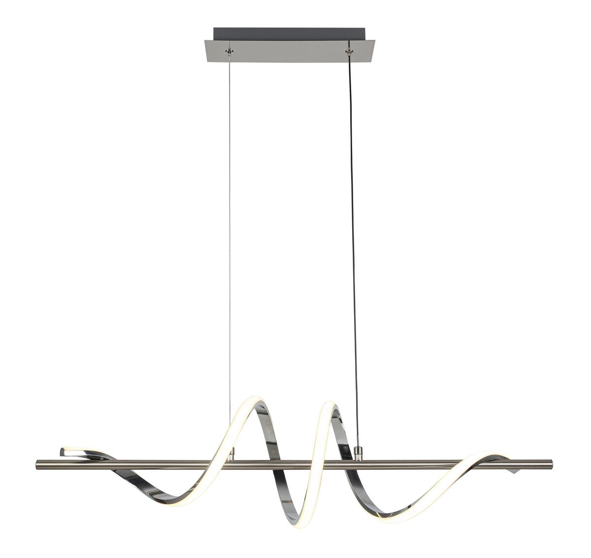 ZÁVĚSNÉ LED SVÍTIDLO LINA - barvy chromu/barvy niklu, Moderní, kov/plast (80/22/120cm) - Mömax