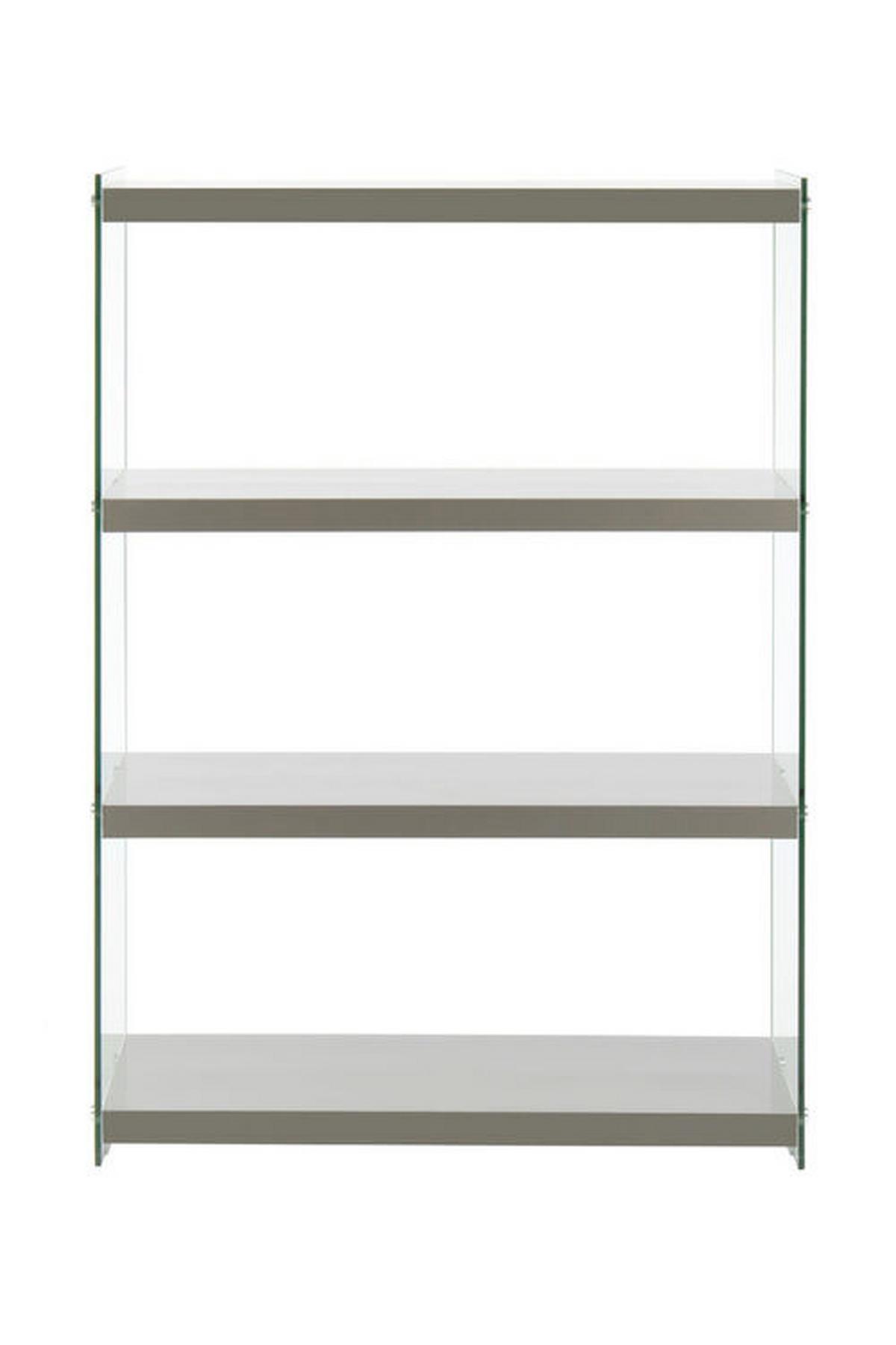 Regal Elementary 83 cm Grau/Glas Transparent - Grau, MODERN, Glas/Holzwerkstoff (83/113/29,5cm) - Kayoom
