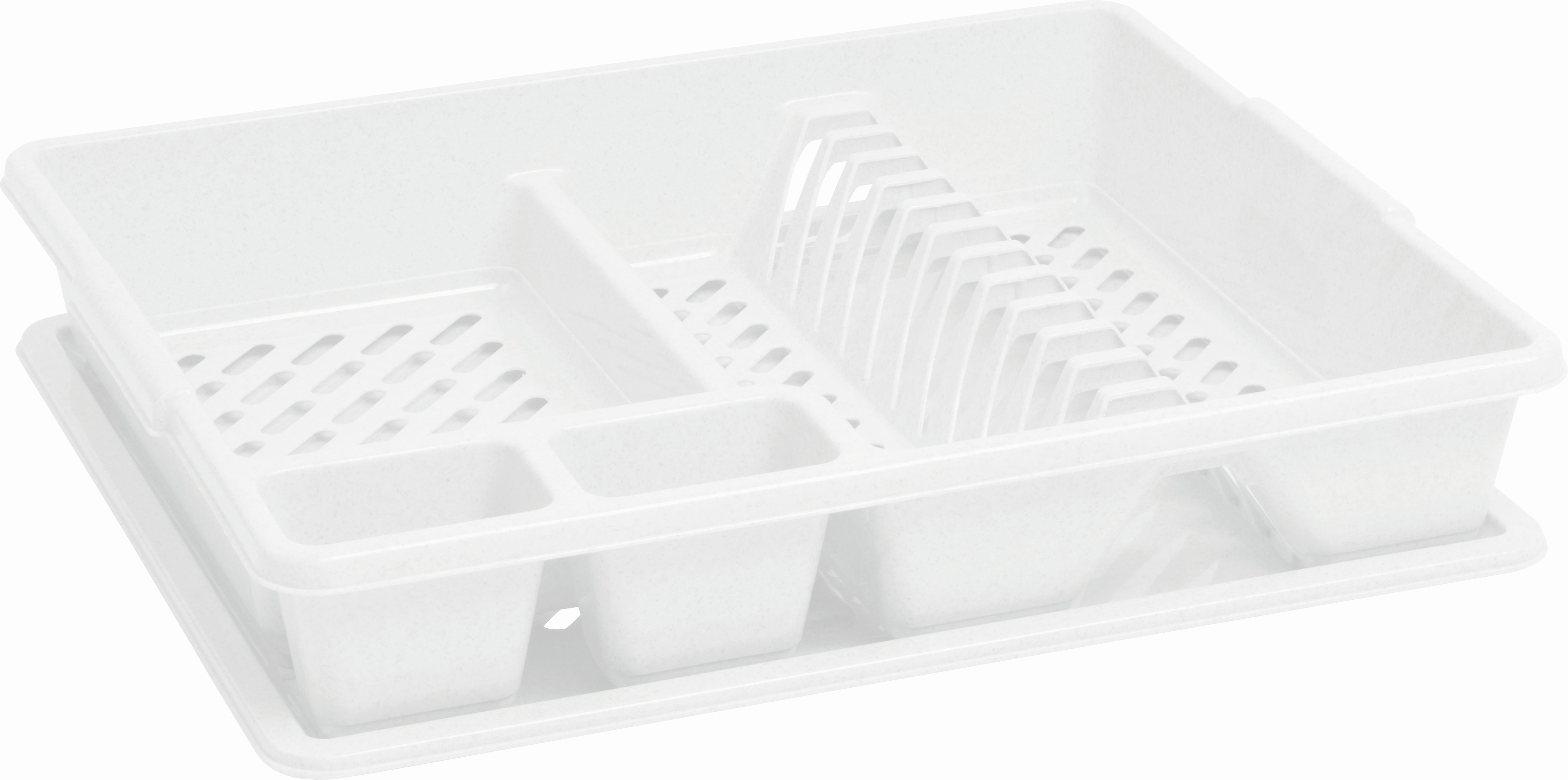 odkvapávač na riad DISH DRAINER + TRAY - biela, Basics, plast (38/8,8/45cm) - Curver