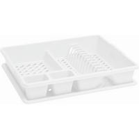 odkapávač na nádobí DISH DRAINER + TRAY - bílá, Basics, plast (38/8,8/45cm) - Curver